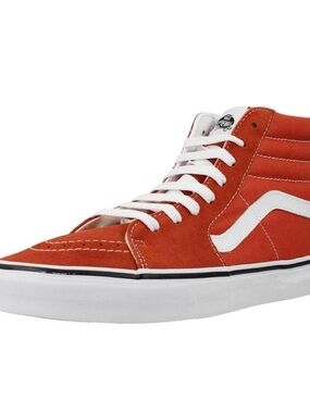 Vans Sk8-Hi Mid-Top Sneakers in Orange with White Stripe